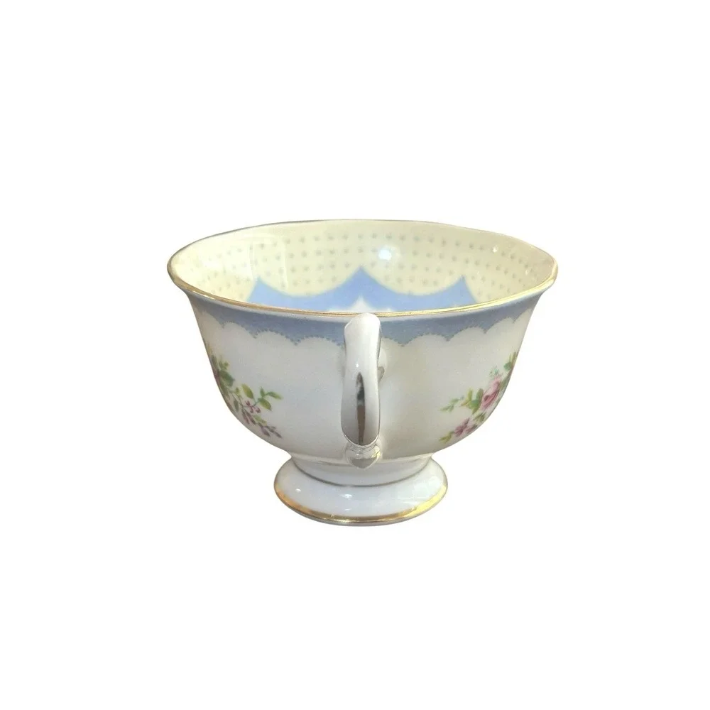Royal Albert Prudence Blue Teacup & Saucer Set Cottage Floral Bone China England